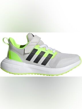 adidas Kids Gray, Neon Green & Black Athletic Sneakers